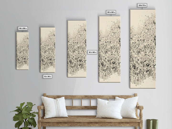 Minimal Ink Crowd Gathering In Soft Neutral Tones Canvas Print, African Inspired Wall Decor, Modern Cultural Art Gift Idea