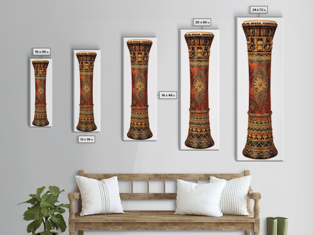 Carved African Djembe Drum Sculpture In Warm Wood Tones Wall Art, Tribal Decor, African Inspired Home Decor Gift For Him