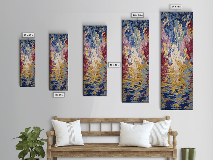 Colorful Abstract Water Reflection Wall Art, Modern African Inspired Decor, Textured Canvas Style, Dreamy Living Room Art