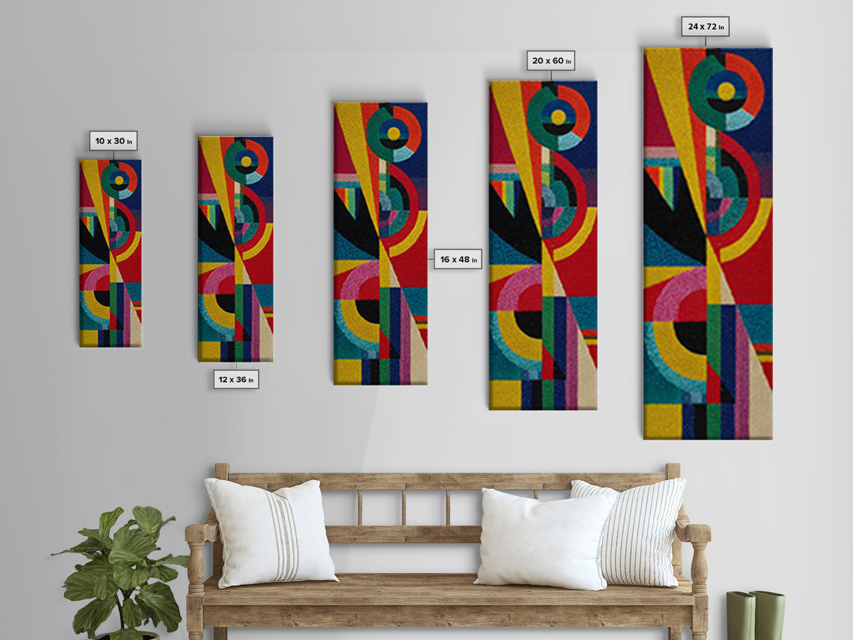 Vibrant Geometric Shapes And Circles Canvas Print, Modern African Abstract Wall Art, Colorful Home Decor, Statement Gift