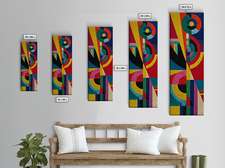 Vibrant Geometric Shapes And Circles Canvas Print, Modern African Abstract Wall Art, Colorful Home Decor, Statement Gift