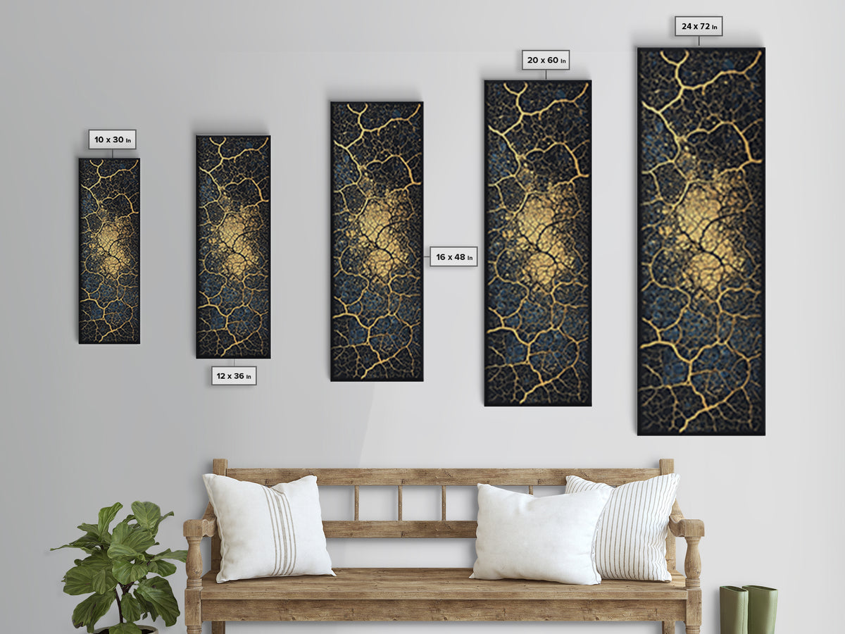 Gold Cracked Earth Abstract Wall Art, Kintsugi Texture Canvas, Modern African Decor, Earth Tone Art, Luxury Statement Piece