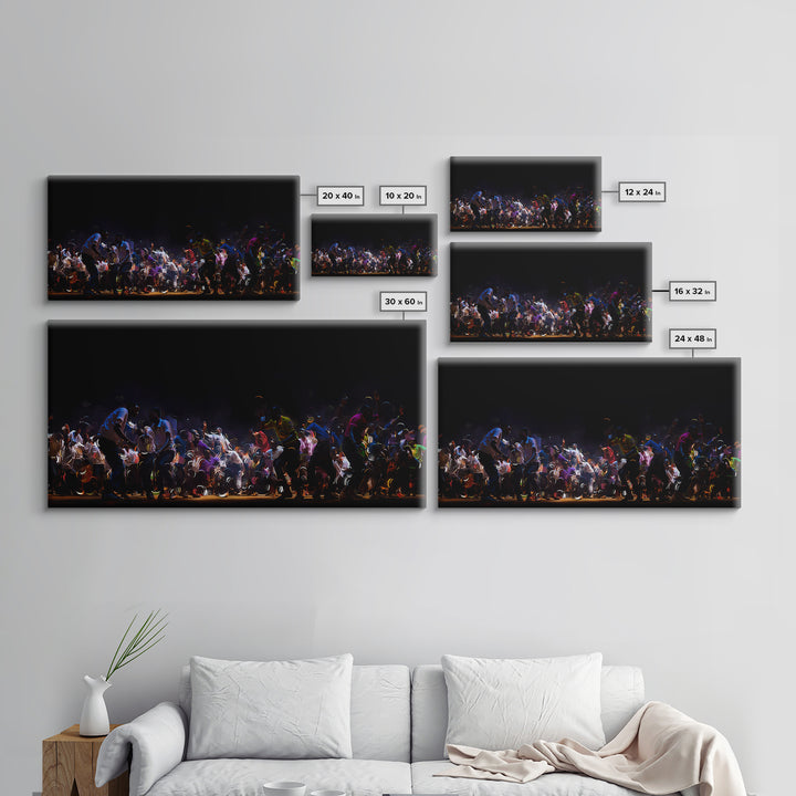 Night Festival African Dance Troupe Canvas Print, Dramatic Black Wall Art, Cultural Celebration Decor, Afrocentric Artwork