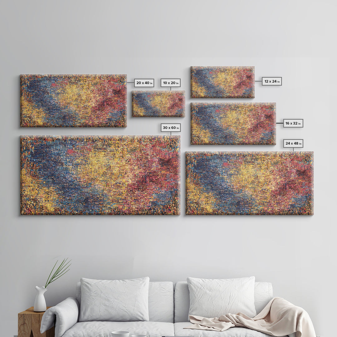 Abstract Crowd Mosaic Wall Art, Colorful African Art Abstract Canvas Print, Modern Textured Art, Statement Home Decor, Gift