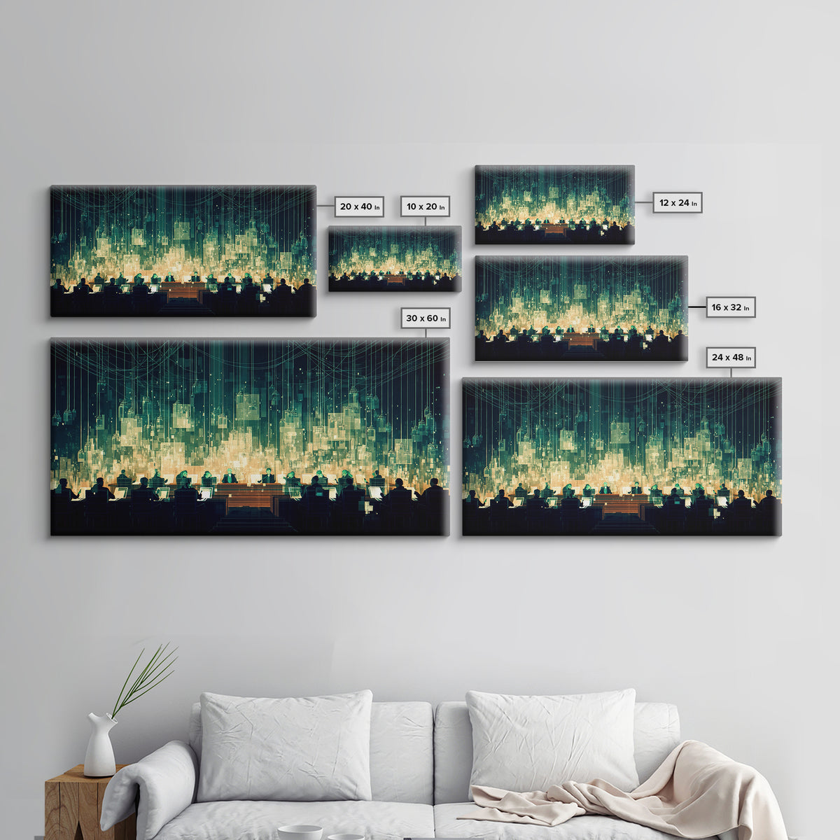 Futuristic Digital City Control Room Wall Art, Modern Canvas Art, Afrofuturism Decor, Tech Office Art, Statement Decor