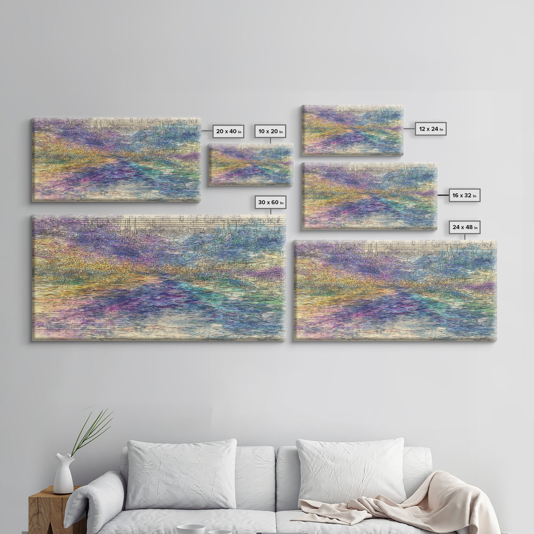 Pastel Abstract River Landscape Wall Art, Modern African Inspired Canvas Print, Dreamy Large Decor Art For Living Room Decor