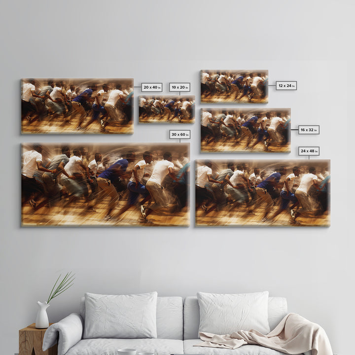 Urban African Runners In Motion Wall Art, Dynamic Black Culture Canvas Print For Gym Decor, Office Decor, And Modern Home Decor