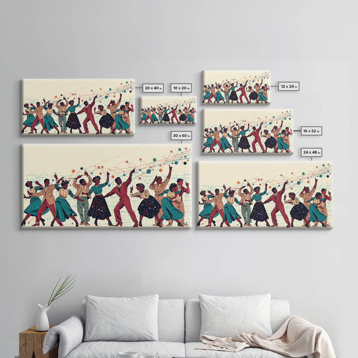 Joyful African Dancers Celebration Wall Art, Afrocentric Art, Black Culture Art, Colorful Modern Decor, Music Party Gift