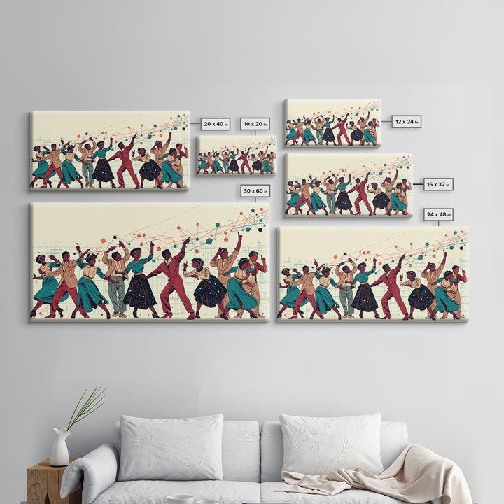 Joyful African Dancers Celebration Wall Art, Afrocentric Art, Black Culture Art, Colorful Modern Decor, Music Party Gift
