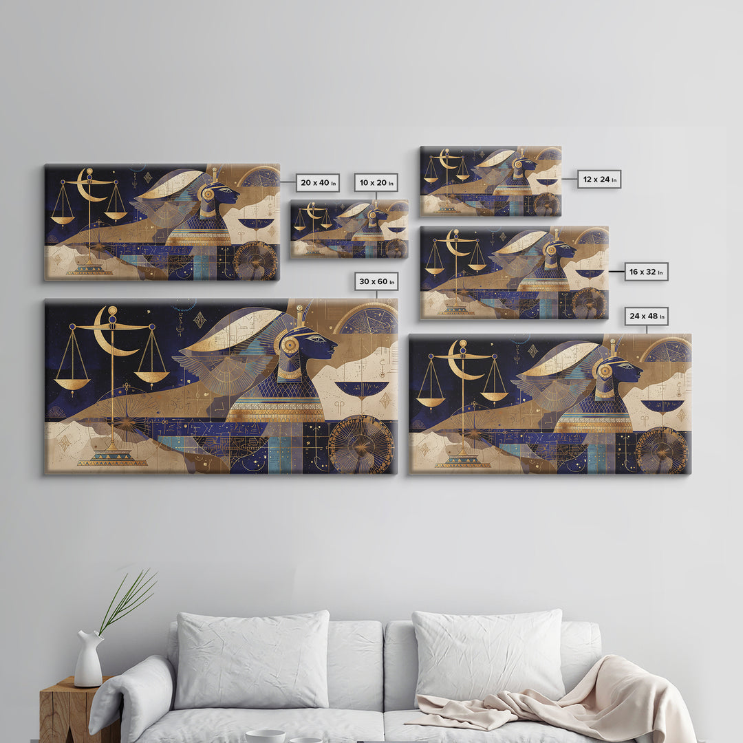 Egyptian Goddess With Scales Canvas Print, African Egyptian Art, Ancient African Art, Cultural Wall Art, Spiritual Decor Gift