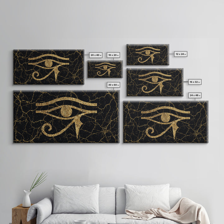 Gold Eye Of Horus Wall Art, African Egyptian Art, Ancient African Art, Black And Gold Design, Mystical Spiritual Decor Gift