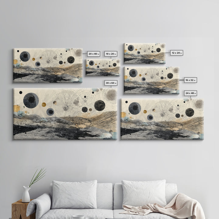 Surreal Planetary Desert Map Landscape Canvas Print, Abstract Wall Art, Dreamy Wall Art, Modern Home Decor, Office Decor