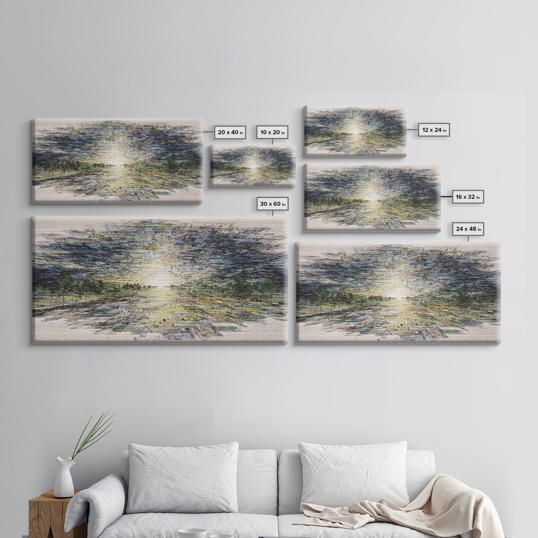 Radiant Abstract African Landscape At Sunrise Wall Art, Earth Tone Decor, Modern Canvas Art, Minimalist Office Art For Living Room