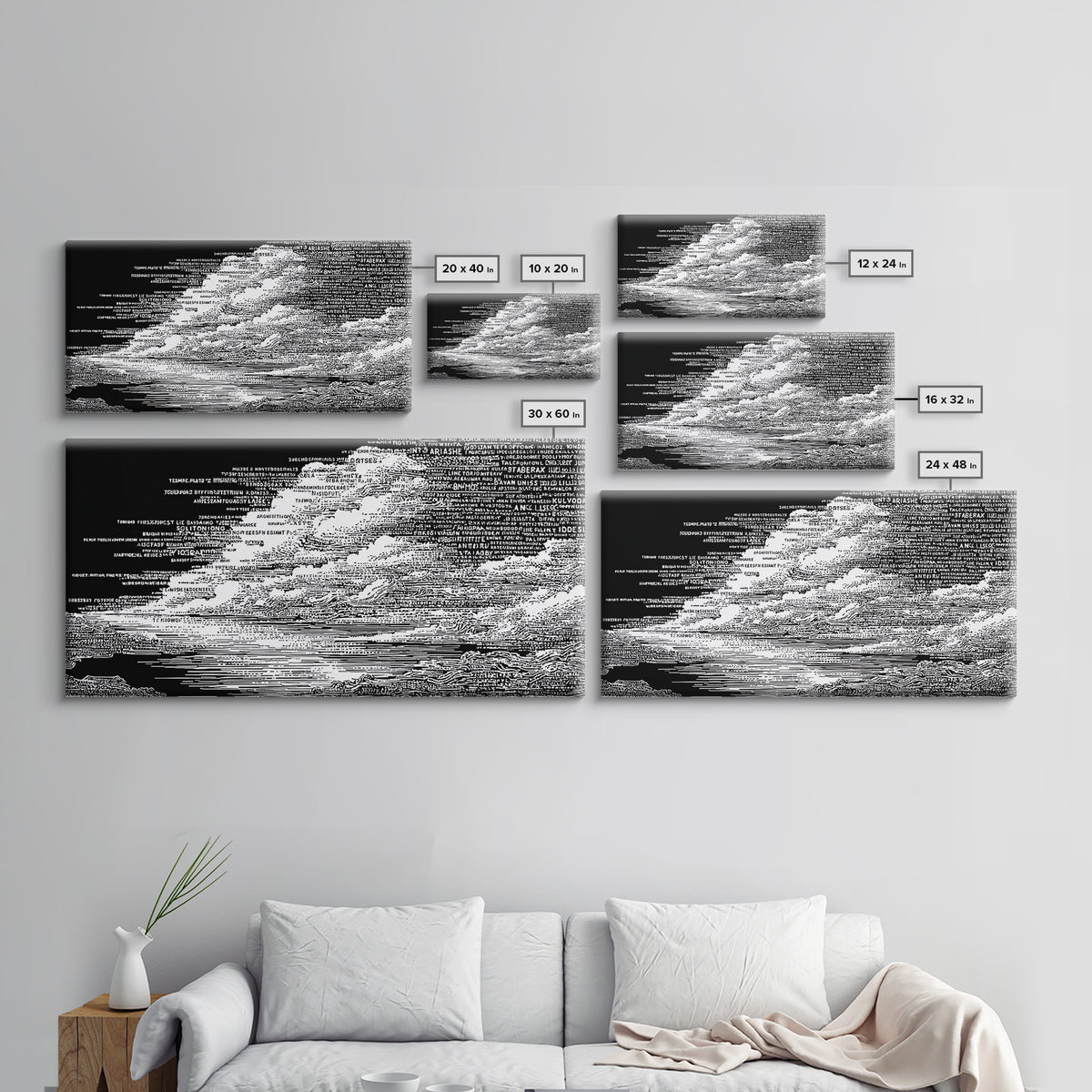 Black White Textured Seascape Wall Art, Abstract African Art Print, Minimalist Office Decor, Modern Landscape Home Decor