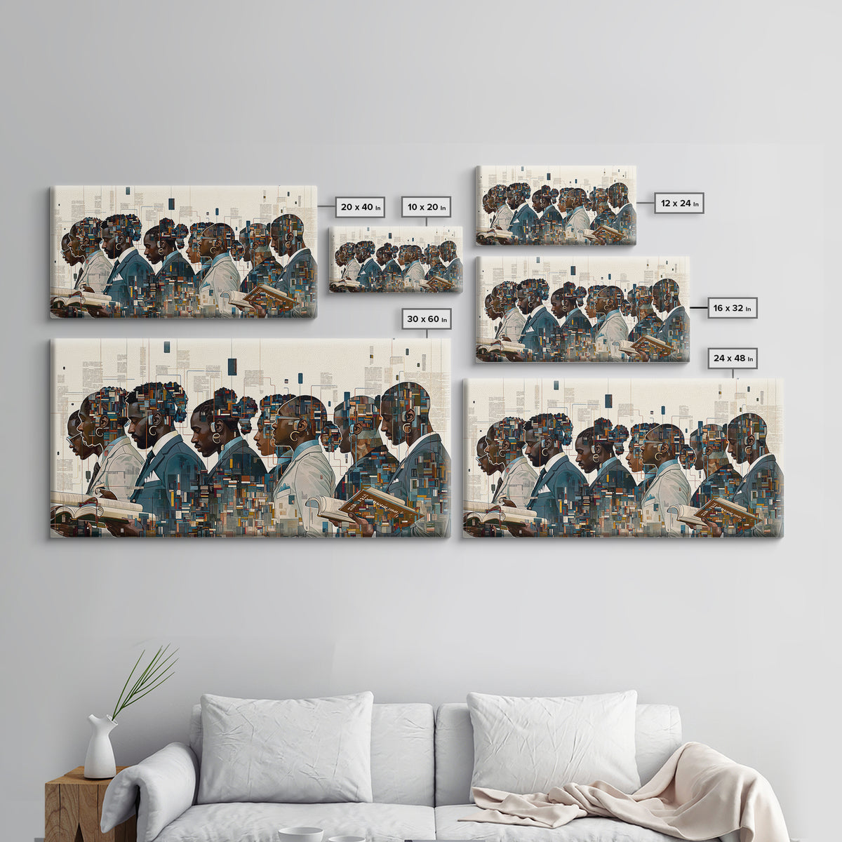 Black Scholars In Geometric Profile Wall Art, African American Art, Modern Black Culture Art, Office Decor, Afrocentric Prints