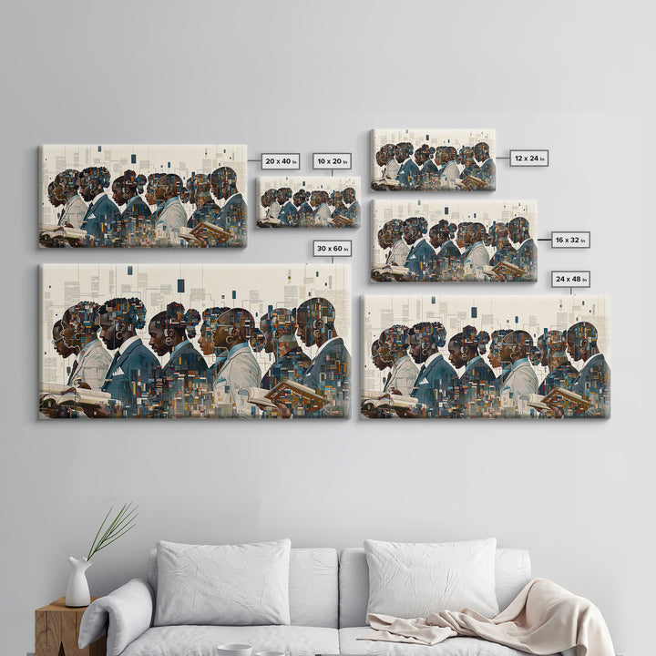 Black Scholars In Geometric Profile Wall Art, African American Art, Modern Black Culture Art, Office Decor, Afrocentric Prints