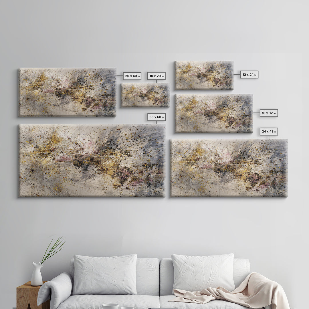Gold And Blush Abstract Energy Wall Art, African Art Abstract, Modern Canvas Art, Textured Art Print, Elegant Home Decor