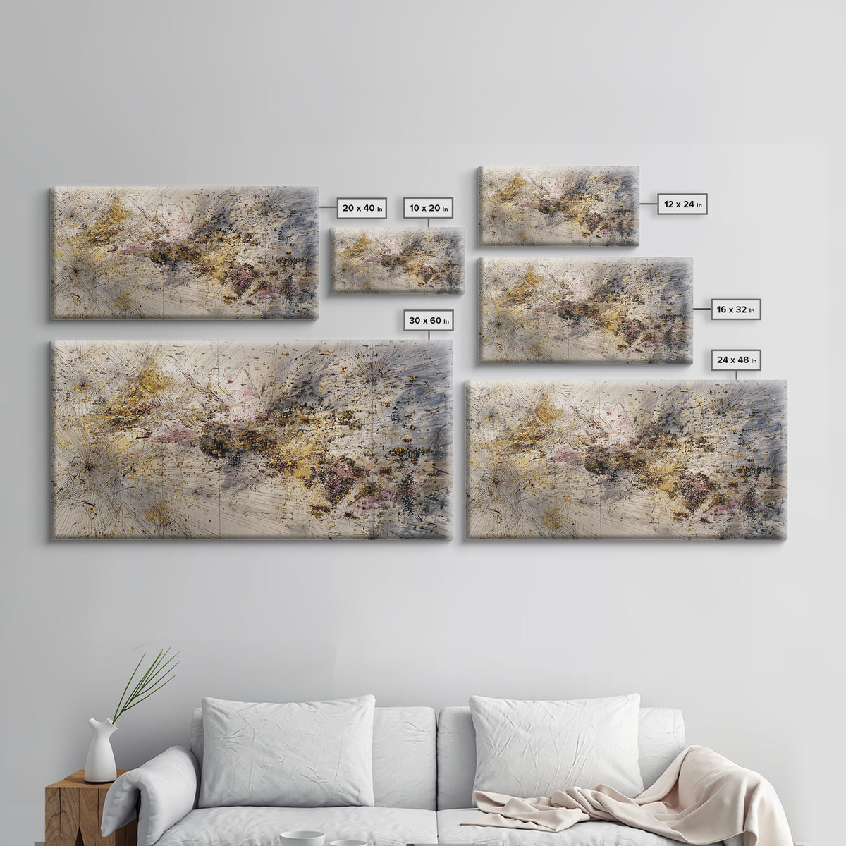 Gold And Blush Abstract Energy Wall Art, African Art Abstract, Modern Canvas Art, Textured Art Print, Elegant Home Decor