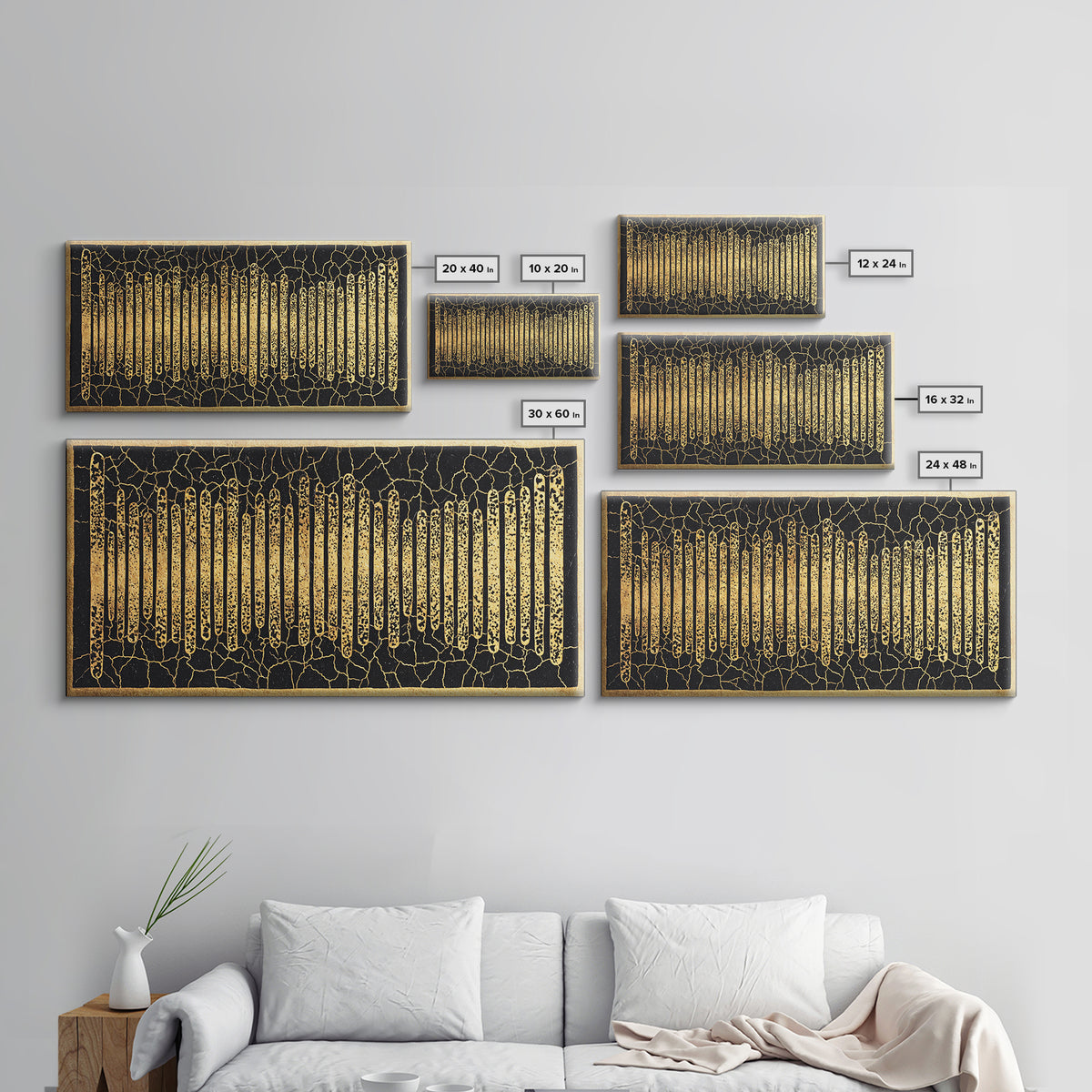 Black Gold African Textile Lines Wall Art, Abstract African Art Print, Tribal Pattern Canvas, Modern Afrocentric Decor Gift