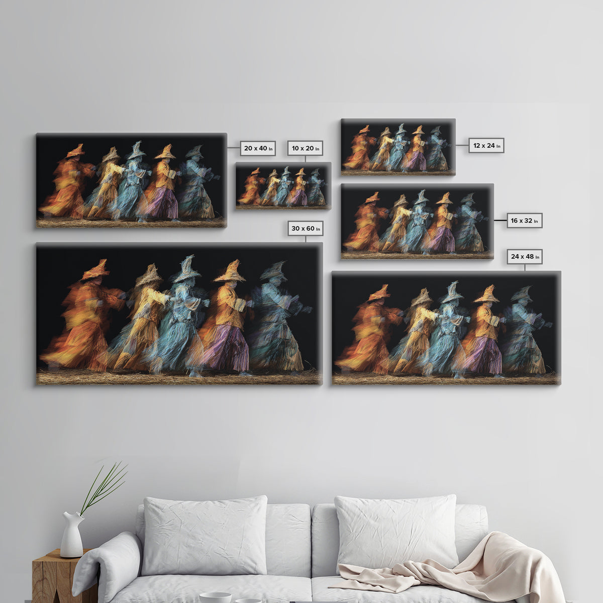 Colorful African Dancers In Motion Wall Art, Afrocentric Dance Painting, Black Culture Art, Vibrant Living Room Decor Canvas