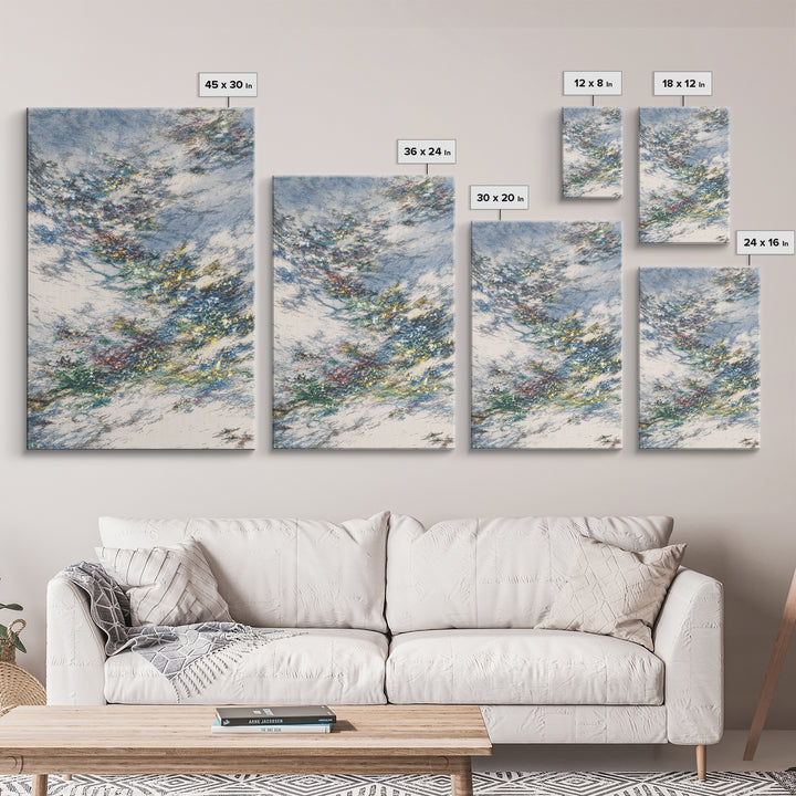 Wind Swept Blue Sky Abstract Wall Art, Dreamy Nature Scene Art, Modern Canvas Decor, Colorful Textured Landscape Fine Art Print