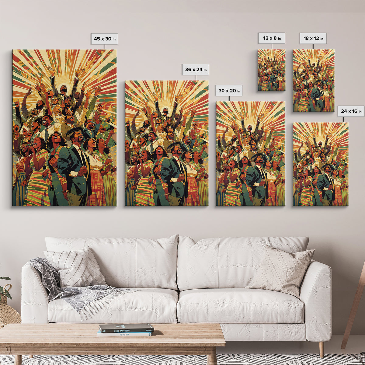 Joyful African Celebration Wall Art, Afrocentric Art, Black Culture Art, African American Art Prints, Colorful Home Decor