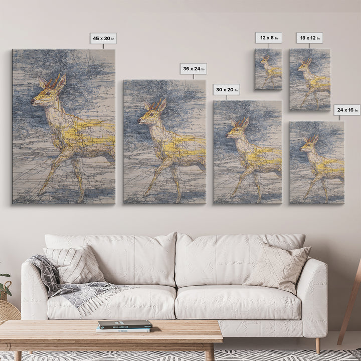 Minimalist Antelope Line Drawing Canvas Print, African Animal Art, Safari Decor, Neutral Wildlife Wall Art, Nature Art Gift