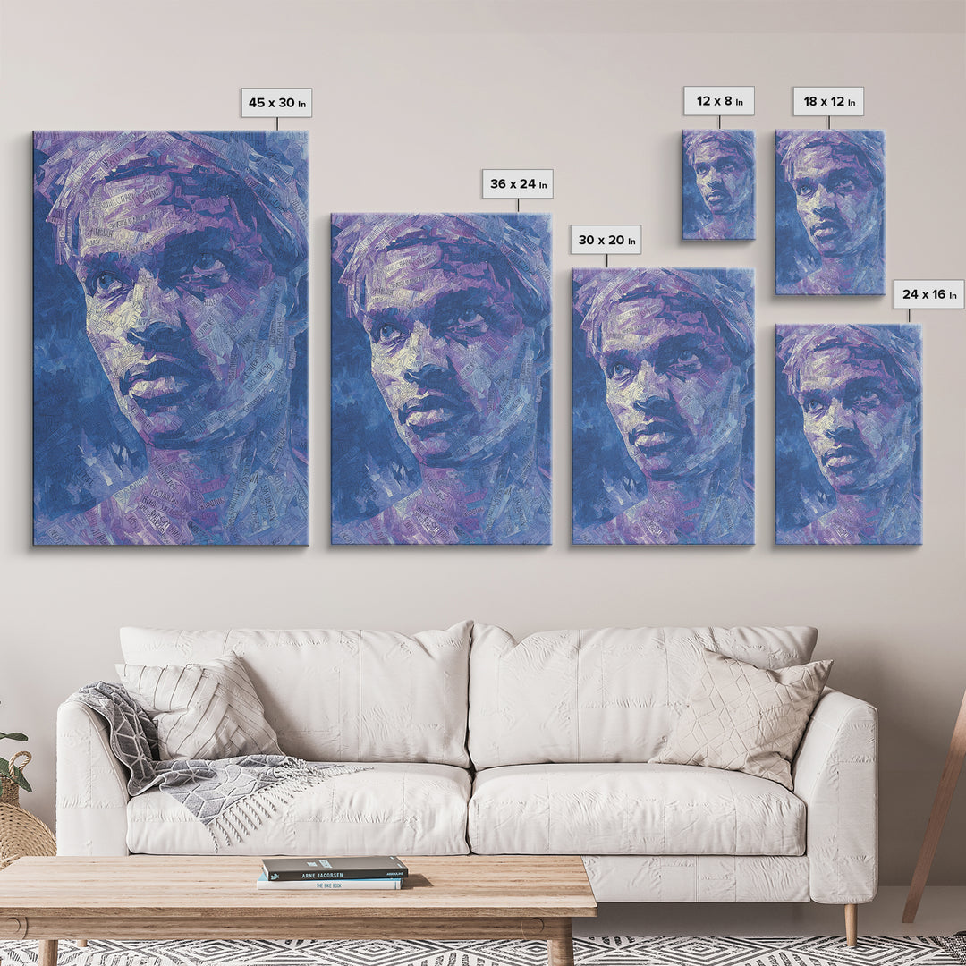 Blue Purple African Woman Portrait Canvas Print, Contemporary Black Art, Feminine Wall Decor, Melanin Gallery Home Decor