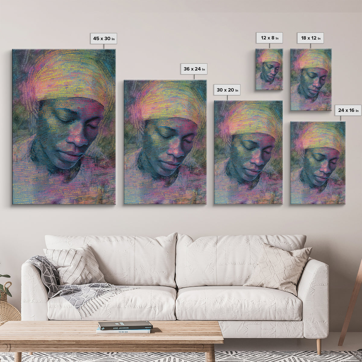 Dreamlike African Woman Portrait Canvas Print, Afrocentric Wall Art, Black Woman Art, Melanin Decor, Gift For Her, Spiritual Wall Decor