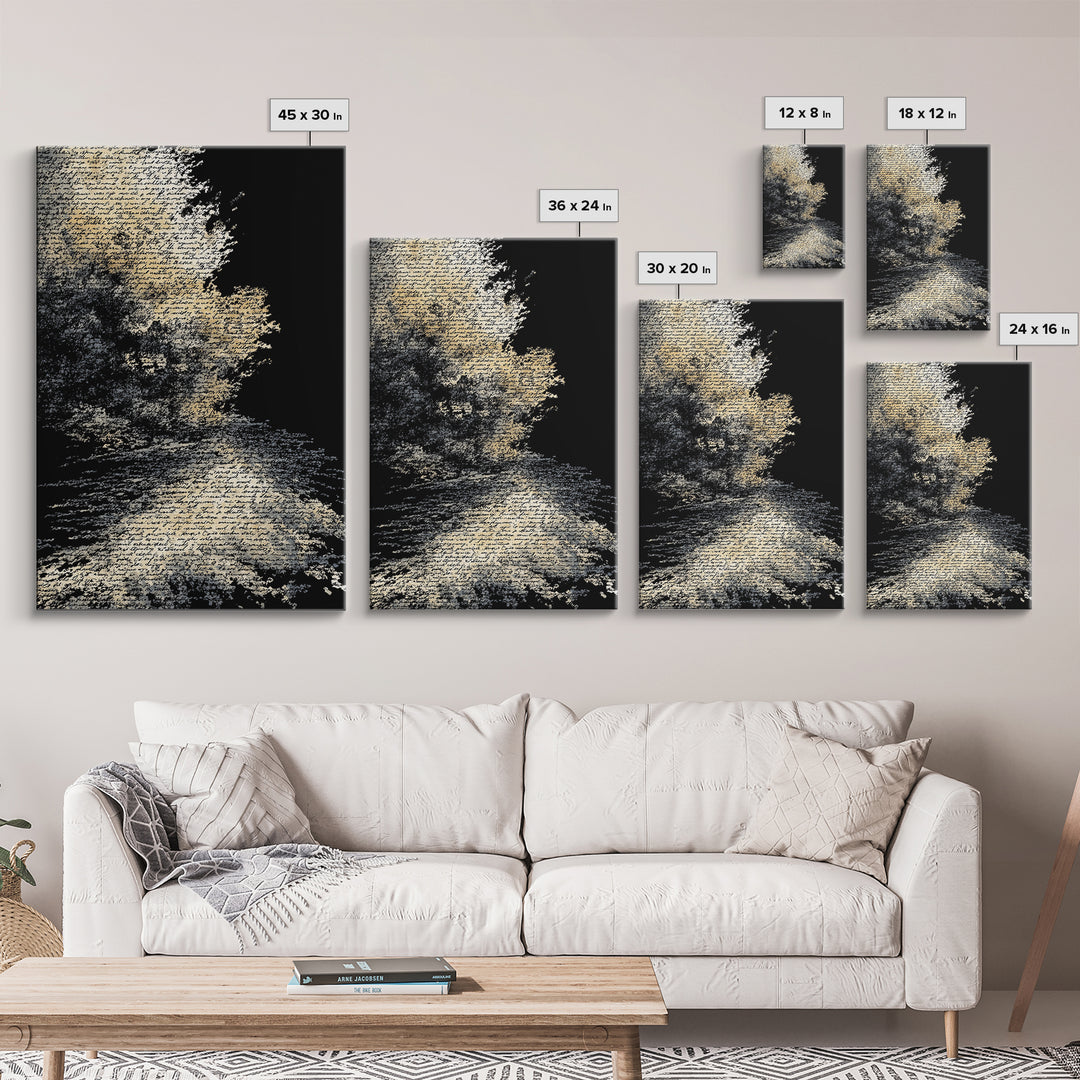 Moody Black And White Figure In Textured Shadows Canvas Print, Abstract Black Art, Minimalist Wall Decor, Gallery Art, Modern Art
