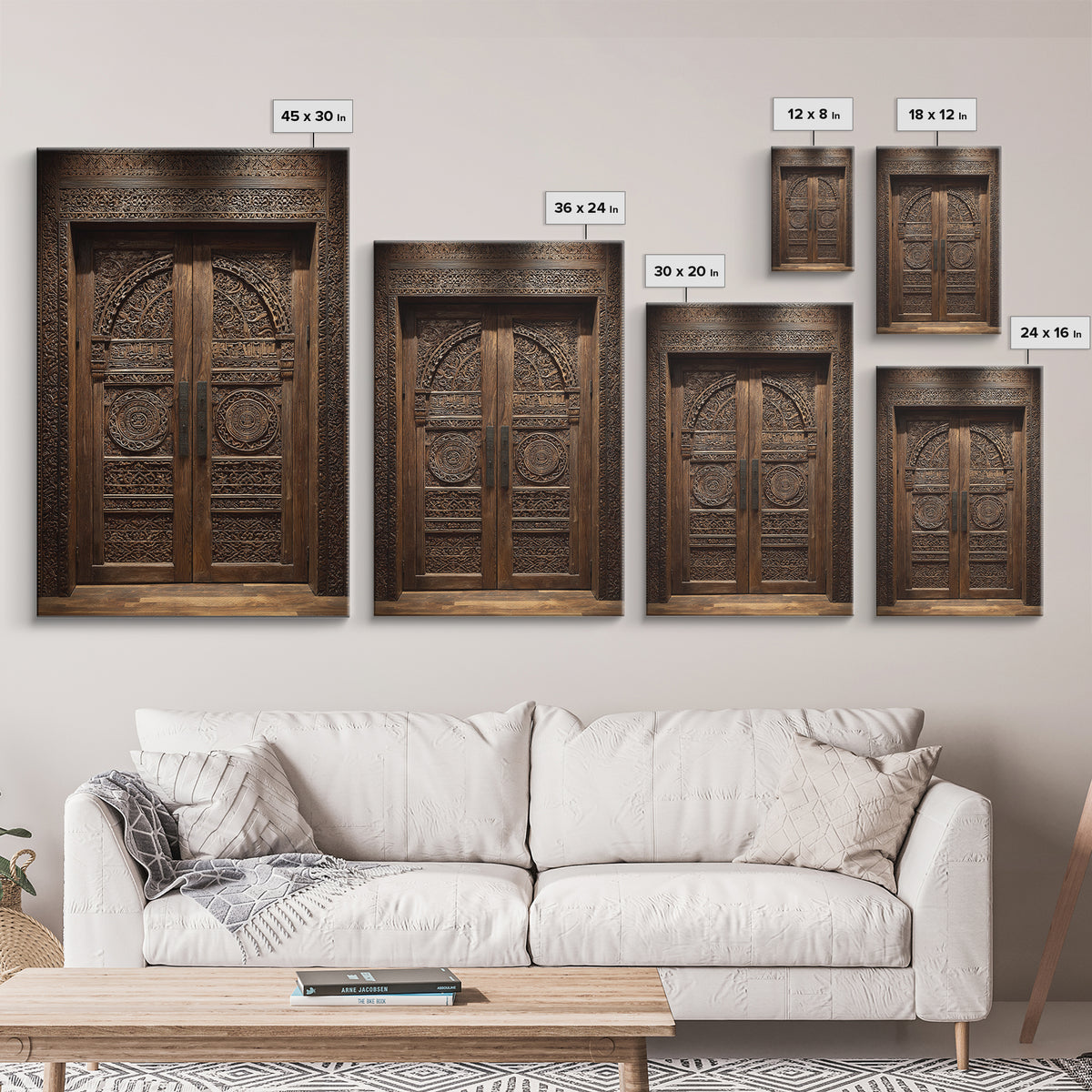Dark Ornate African Wooden Door Wall Art, African Home Decor, Cultural Wall Decor, Rustic Decor, Statement Wall Piece, Carved Wood