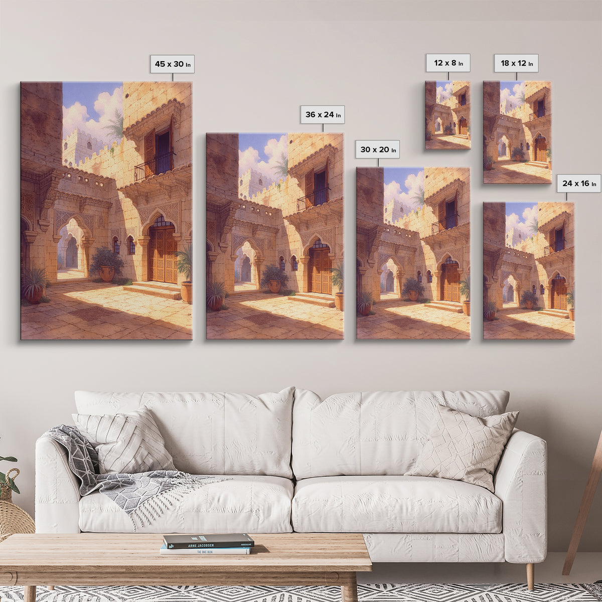 Golden African Palace Courtyard Wall Art, Arched Architecture, African Inspired, Luxury Art, Cultural Wall Decor, Home Decor Gift