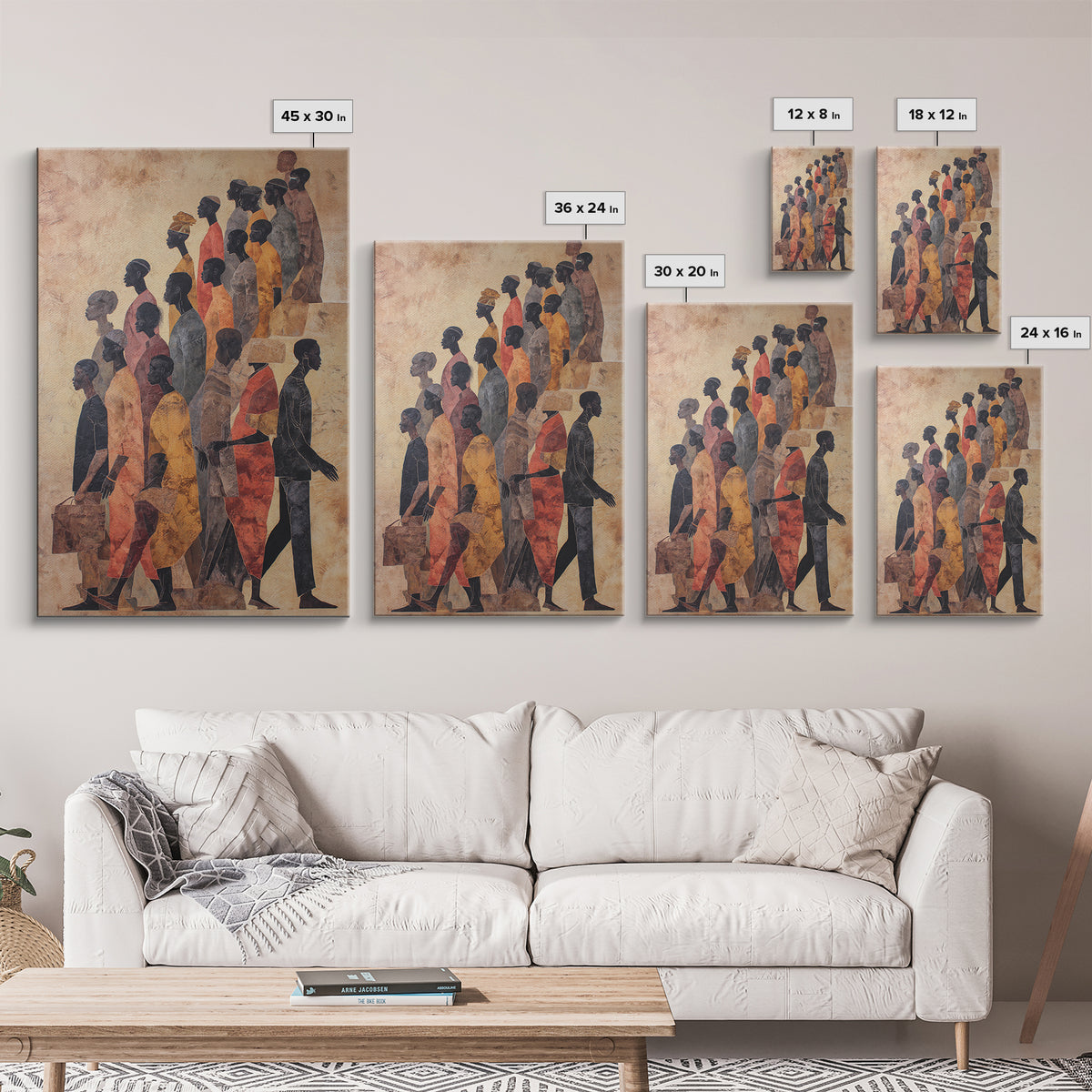 African Diaspora Procession Of Figures Wall Art, African American Art, Black Culture Art, Cultural Wall Art, Modern Black Art