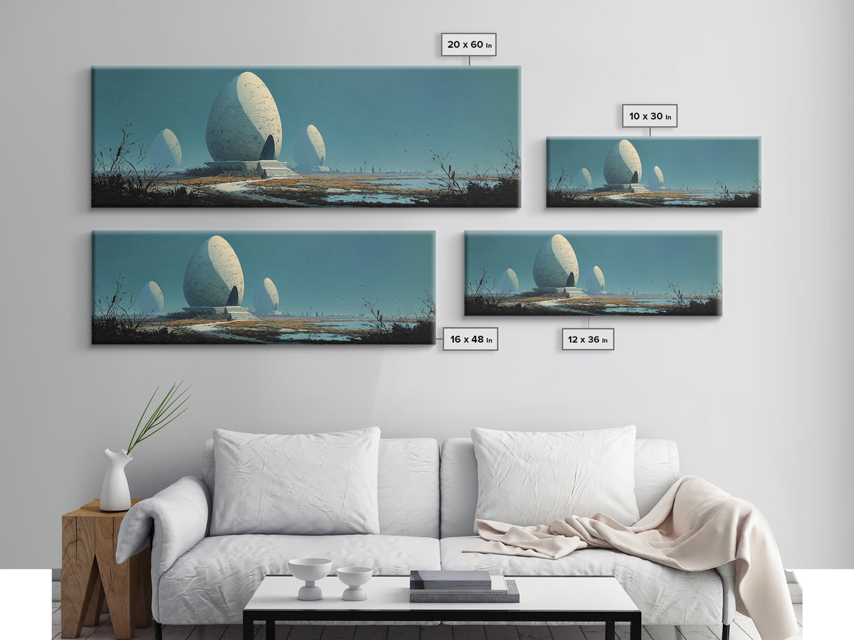 Surreal White Dome Landscape Wall Art, Sci Fi Canvas Print, Modern Wall Decor, Nature Scene Art, Unique Home Decor Gift, Poster