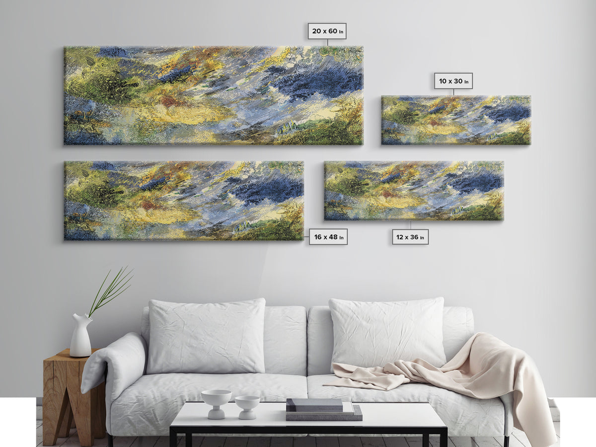 Abstract Blue Green Earth Texture Canvas Print, Modern Wall Art, Nature Scene Art, Minimalist Office Decor, Unique Home Gift