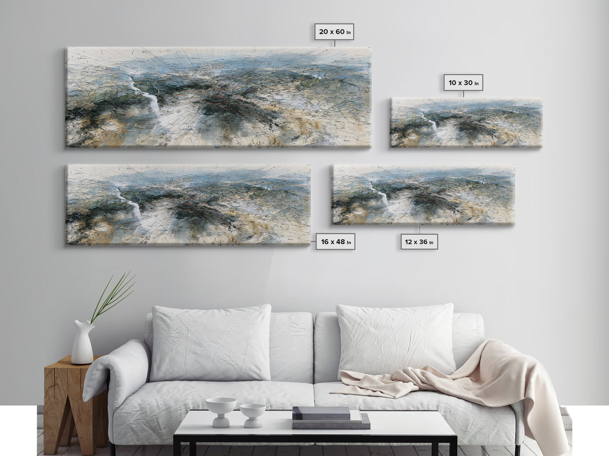 Vast African Landscape With River Canvas Print, Serengeti Wall Art, Earth Tone Abstract Art, Nature Scene Decor For Home