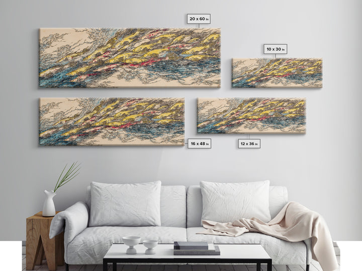 Energetic Desert Wind Abstract Wall Art, Colorful African Inspired Canvas Print, Modern Office Decor, Statement Home Gift