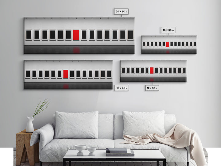 Red Frame Gallery Wall Art, Minimalist Museum Painting, Modern Abstract Wall Decor, Statement Piece For Living Room Home Decor Gift