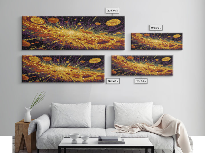 Golden Cosmic Burst Wall Art, Abstract Art, Black And Gold Art, Modern Wall Decor, Luxury Canvas Print, Statement Wall Decor