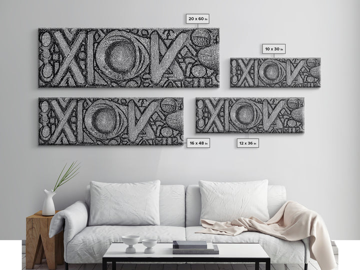 Black And White Abstract African Texture Canvas Print, Tribal Geometric Wall Decor, Contemporary Afrocentric Art Print Gift