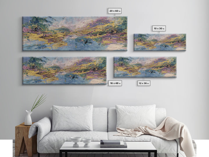 Pastel River Valley Abstract Landscape Wall Art, African Landscape, Modern Canvas Art, Earth Tone Wall Decor, Large Decor Art