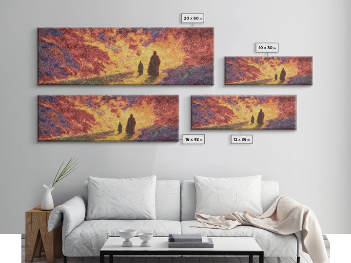 Fiery Abstract Journey Wall Art, African Inspired Orange Landscape, Dramatic Canvas Decor, Modern Statement Art Print Gift