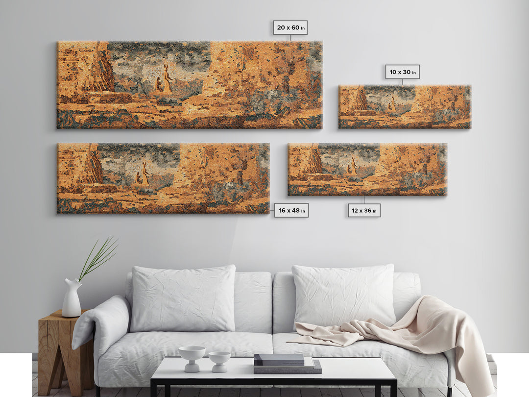Burnt Orange Desert Canyon Landscape Canvas Print, African Safari Art, Nature Scene Art, Earth Tone Wall Art Decor, Large Decor Art