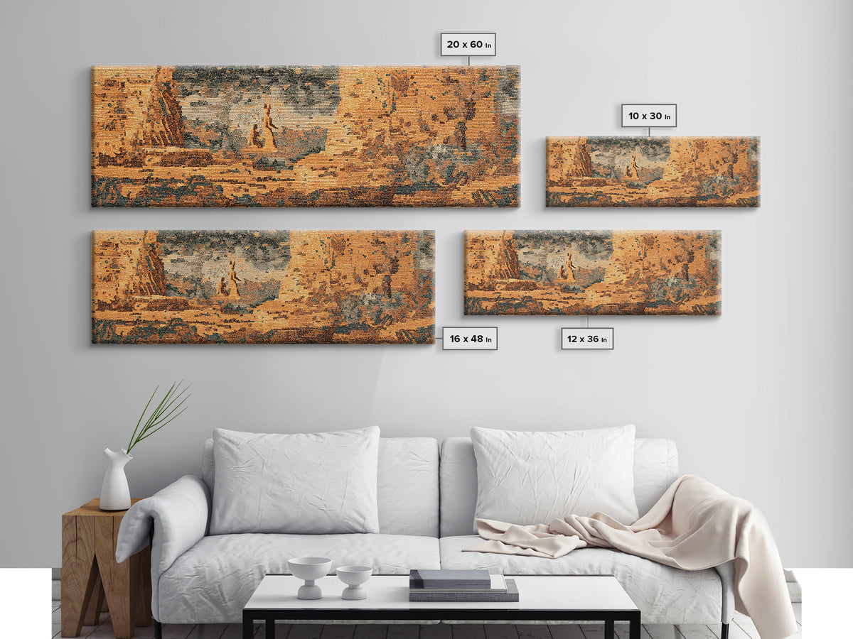 Burnt Orange Desert Canyon Landscape Canvas Print, African Safari Art, Nature Scene Art, Earth Tone Wall Art Decor, Large Decor Art