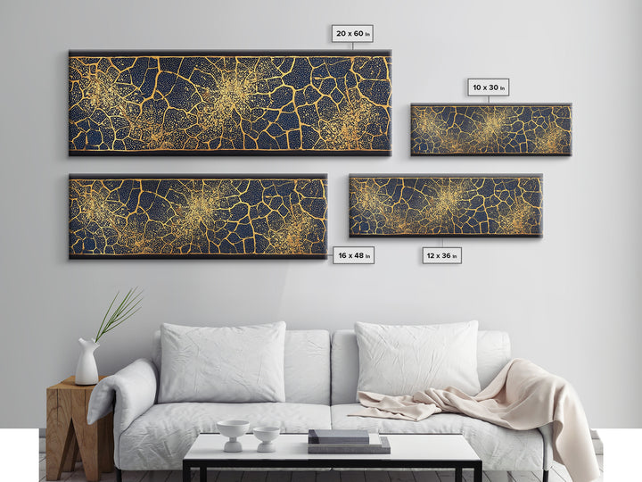 Black Gold Abstract Crackle Pattern Wall Art, African Abstract Canvas Print, Geometric Luxury Decor, Textured Art Print Gift