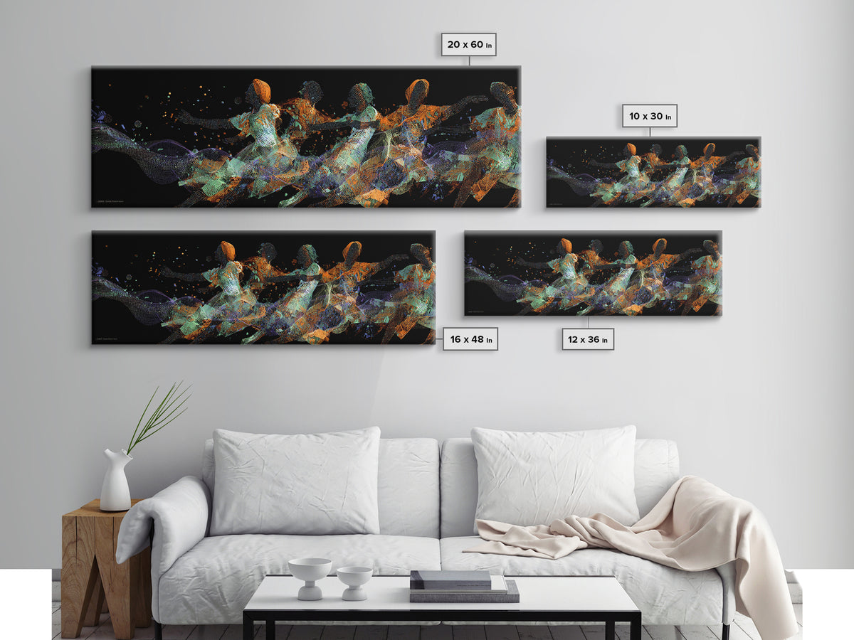 Abstract African Dancers Wall Art, Energetic Black Women Art, Contemporary Canvas Print, Afrocentric Living Room Decor, Female Power Art