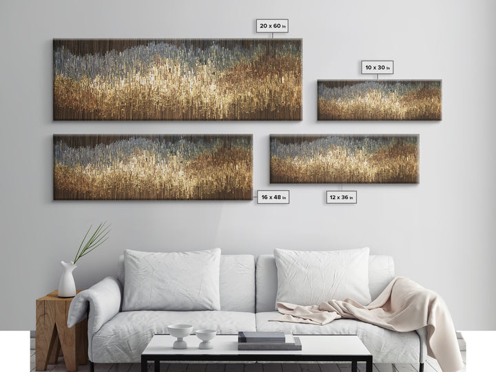 Gold Silver Vertical Light Abstract Canvas Print, Luxury Wall Art, Black And Gold Art, Modern Home Decor, Statement Piece