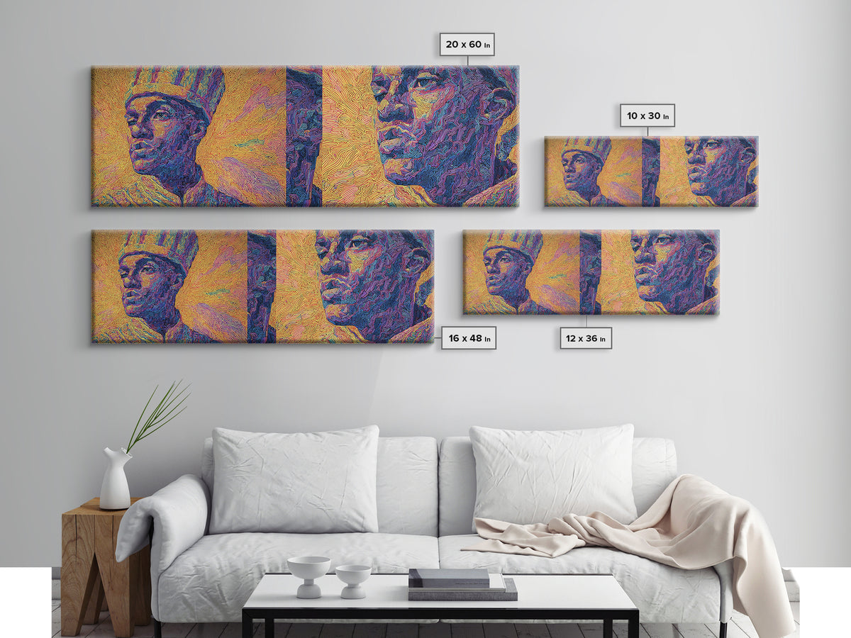 Textured African King And Warrior Portrait Wall Art, Afrocentric Black History Decor, Pan African Artwork, Cultural Gift