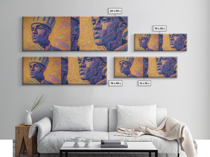 Textured African King And Warrior Portrait Wall Art, Afrocentric Black History Decor, Pan African Artwork, Cultural Gift