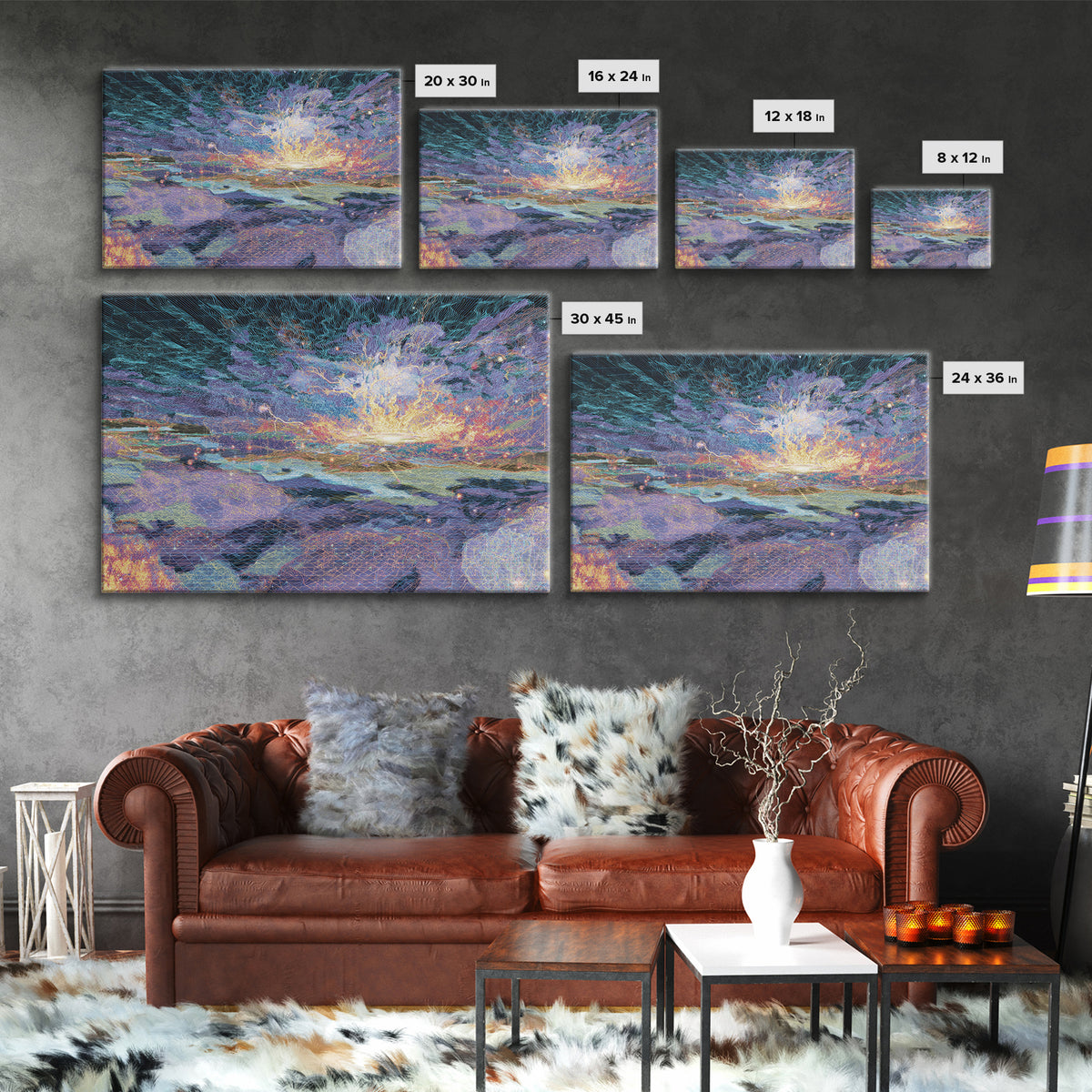 Electric Africa Map Network Canvas Print, Digital Art Africa, Abstract Wall Art, Afrofuturism Decor, Modern Office Decor